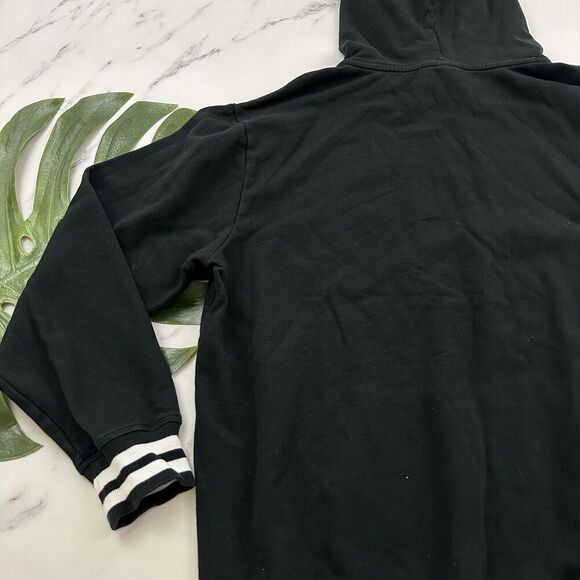 Tomboy X Pullover Hoodie Sweatshirt Size XL Black White Stripe Trim Front Pocket - Picture 10 of 11